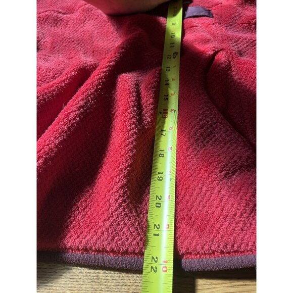 Womens Patagonia Bright Red Polartec Deep Fleece Snap T Pullover Hoodie Small - Picture 7 of 9